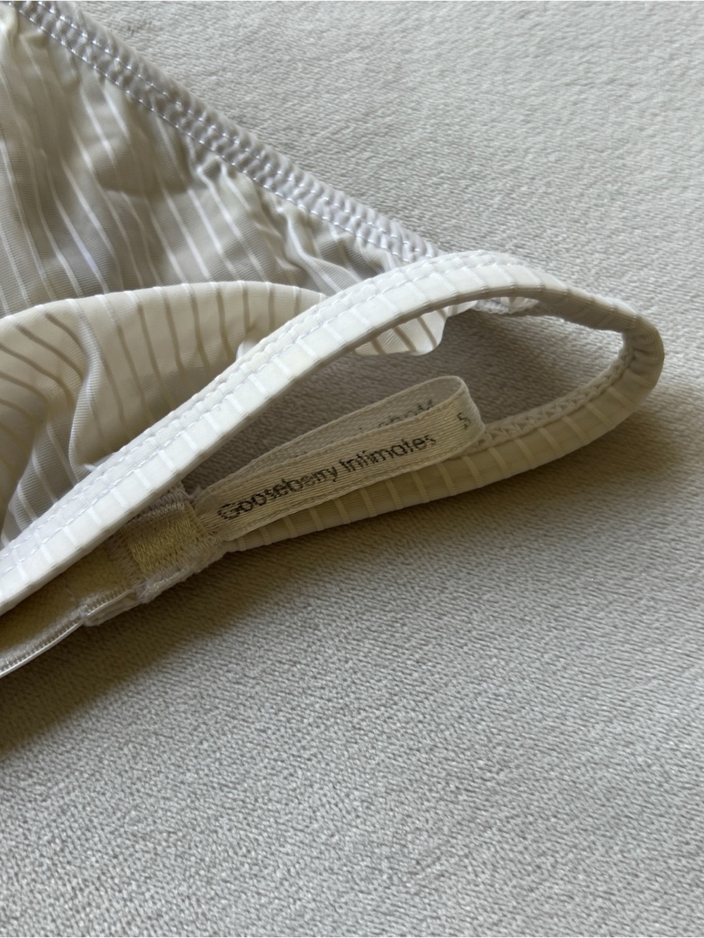 Gooseberry Intimates Sheer Stripe Triangle Bralette in White - Small - Picture 2 of 3